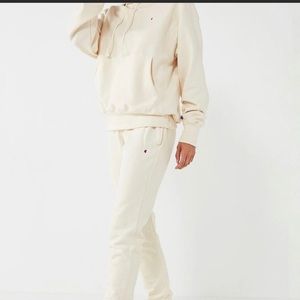 Urban Outfitters Cream reverse weave joggers Small